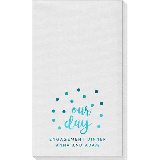 Confetti Dots Our Day Linen Like Guest Towels